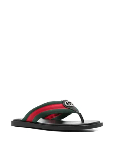 Gucci Interlocking G Thong Sandal In Green