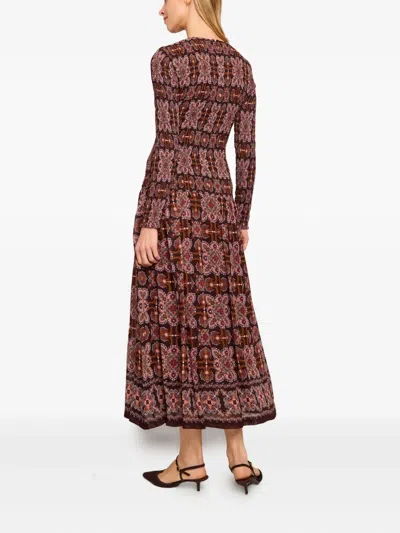 Cara Cara Blossom Floral-print Long-sleeve Dress In Multi