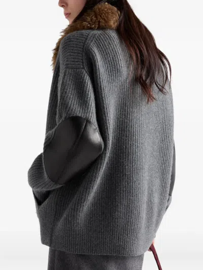 Prada Cashmere Cardigan In Gray