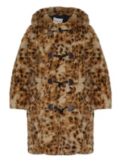 Munthe Leopard-print Toggle Coat In Brown