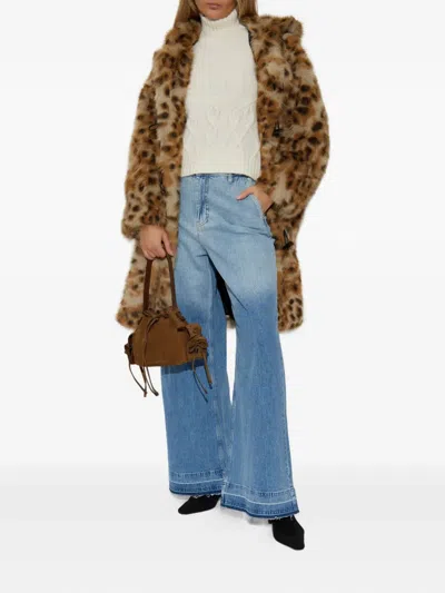 Munthe Leopard-print Toggle Coat In Brown