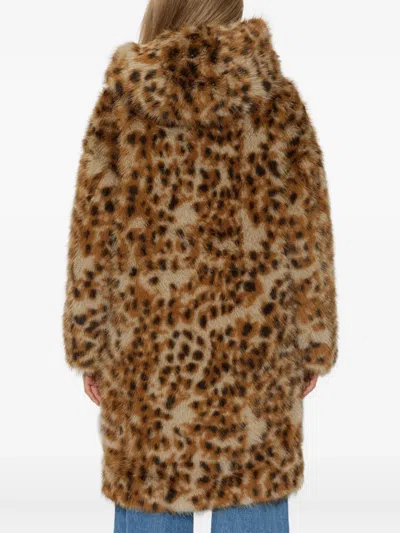 Munthe Leopard-print Toggle Coat In Brown