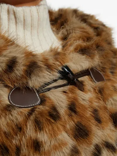 Munthe Leopard-print Toggle Coat In Brown