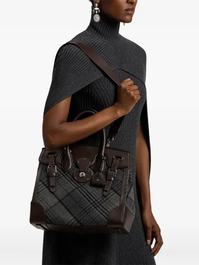 Ralph Lauren Wool-leather Soft Ricky 33 Top-handle Bag In Gray