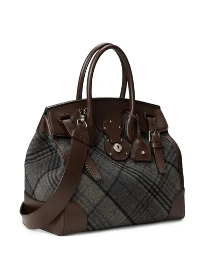 Ralph Lauren Wool-leather Soft Ricky 33 Top-handle Bag In Gray