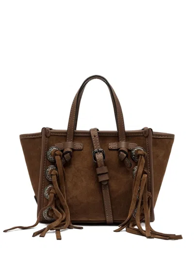 Gianni Chiarini Tassel-embellished Suede Tote Bag In Brown