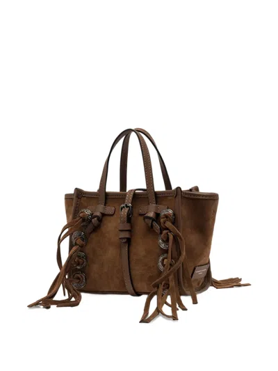 Gianni Chiarini Tassel-embellished Suede Tote Bag In Brown