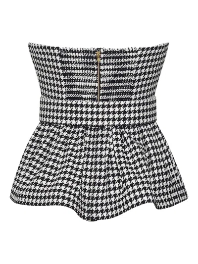 Cara Cara Tilda Houndstooth Peplum Top In Multi
