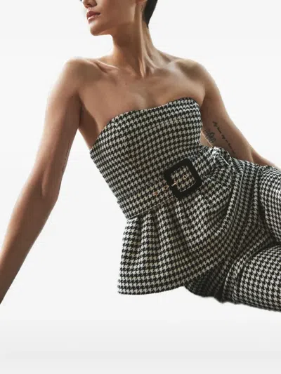 Cara Cara Tilda Houndstooth Peplum Top In Multi