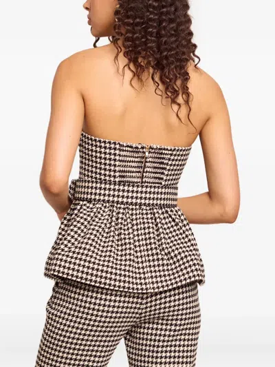 Cara Cara Tilda Houndstooth Peplum Top In Multi