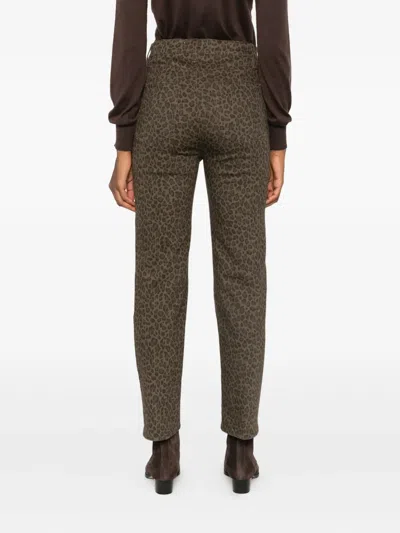 Frame Le Sylvie High Rise Slim Jeans In Leopard Print In Brown