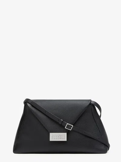 Mm6 Maison Margiela Leather Shoulder Bag In Black