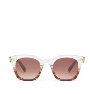 Toms Rome Mocha Fade Handcrafted Sunglasses In White