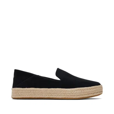 Toms Carolina Platform Espadrille Sneaker In Black