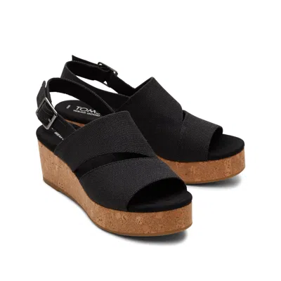 Toms Claudine Wedge In Black