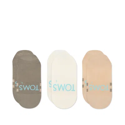 Toms Classic No Show Socks Mixed Neutral 3 Pack In Multi
