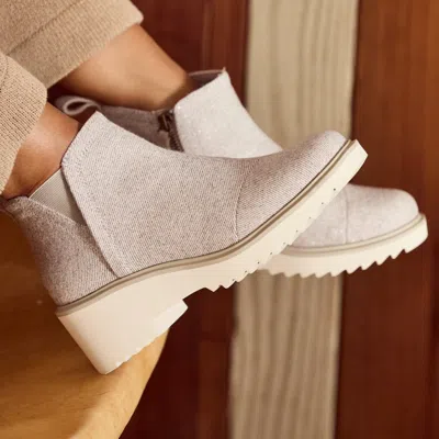 Toms Women's Maude Shimmer Twill Wedge Boot In Brown