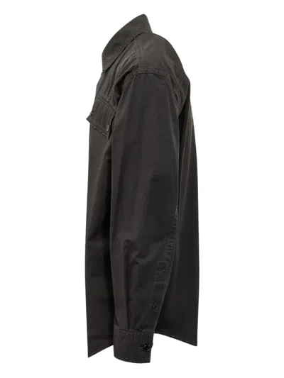 Off-white Button-up Casual Jacket With Structured Fit In Black