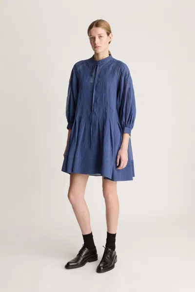 Lee Mathews Iris Mini Dress In Blue