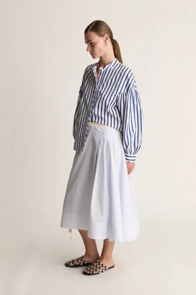 Lee Mathews Josie Striped Blouse In Multi