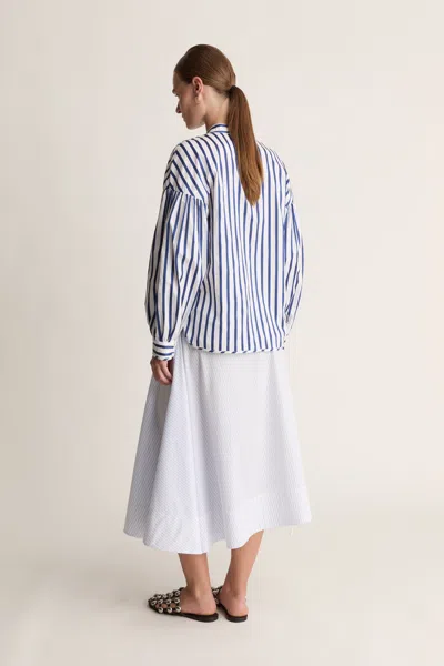 Lee Mathews Josie Striped Blouse In Multi