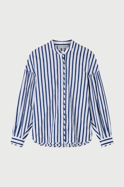 Lee Mathews Josie Striped Blouse In Multi