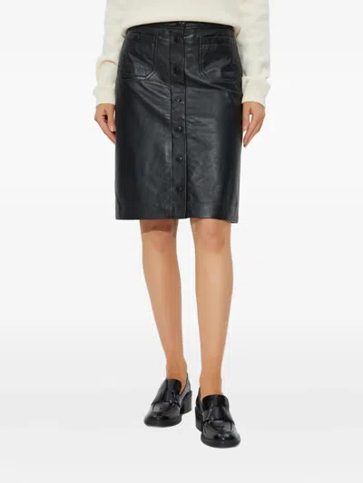 Munthe Locus Leather Skirt In Black