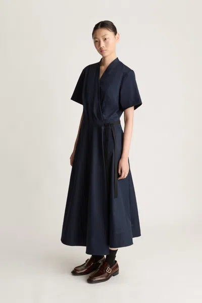 Lee Mathews Spencer Wrap Dress In Blue