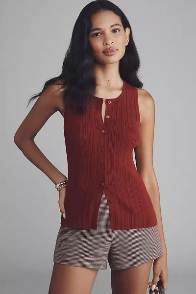 Paige Leira Sweater Tank Top In Red