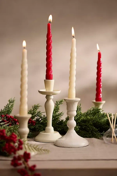 Terrain Unscented Spiral Taper Candles, Set Of 6 Candy Cane In Red