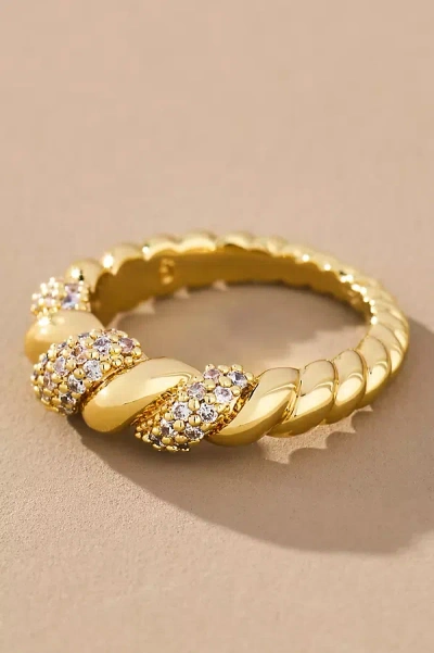 Ana Luisa Rope Pave Ring In Gold