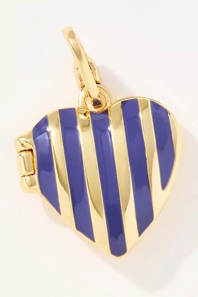 Clare V Striped Heart Locket Charm In Multi