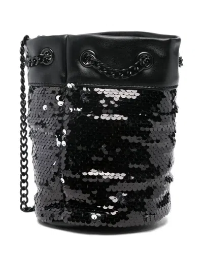 Dkny Sequin Chain Bucket Bag In Black