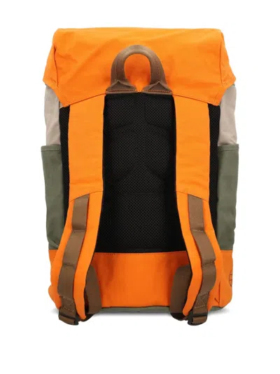 Napapijri Versatile Color Block Backpack Side Pockets In Orange