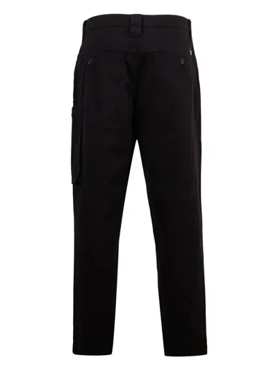 C.p. Company Straight Fit Cargo Pants With Circular Lens Detail In Black