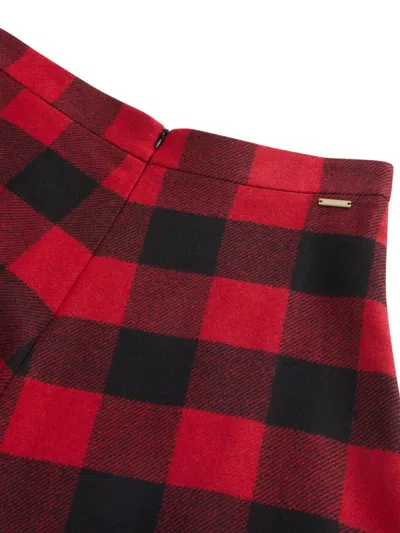 Woolrich Check Wool Skirt In Red