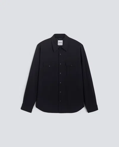 Aspesi Overshirt In Flanella Imbottita - Navy In Blue