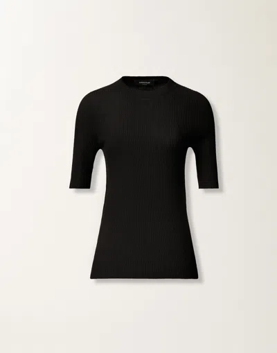 Fabiana Filippi Ribbed T-shirt In Black