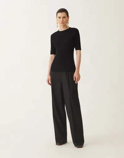 Fabiana Filippi Ribbed T-shirt In Black