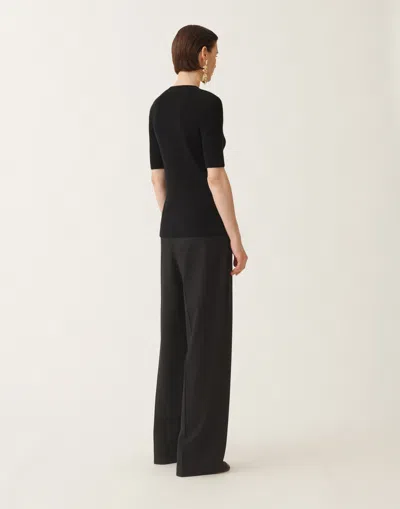Fabiana Filippi Ribbed T-shirt In Black