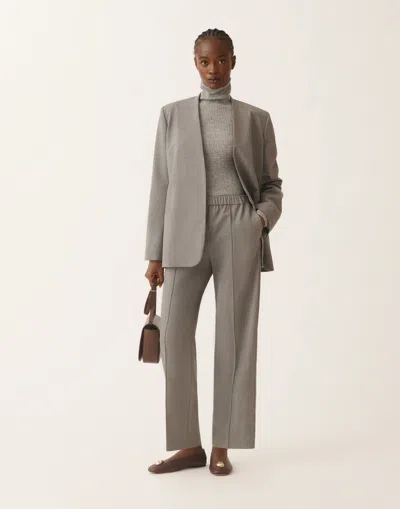 Fabiana Filippi Gubbio Trousers In Bi-stretch Fresco Wool In Gray