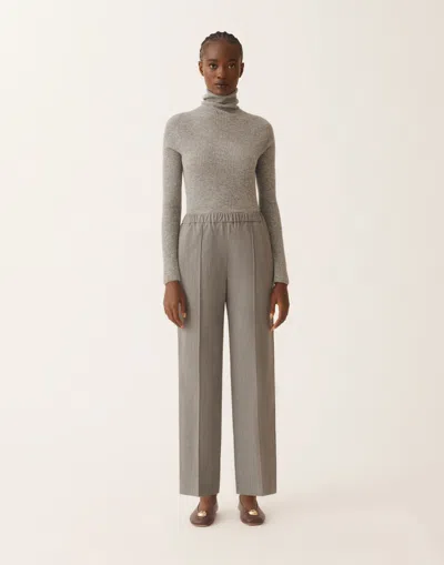 Fabiana Filippi Gubbio Trousers In Bi-stretch Fresco Wool In Gray