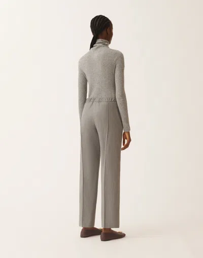 Fabiana Filippi Gubbio Trousers In Bi-stretch Fresco Wool In Gray
