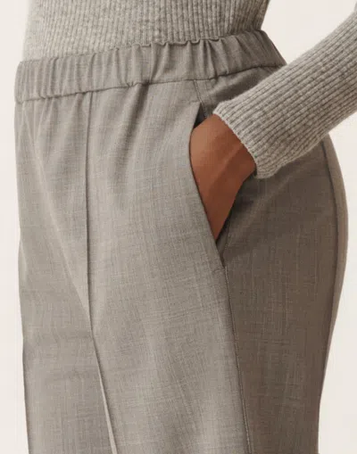 Fabiana Filippi Gubbio Trousers In Bi-stretch Fresco Wool In Gray