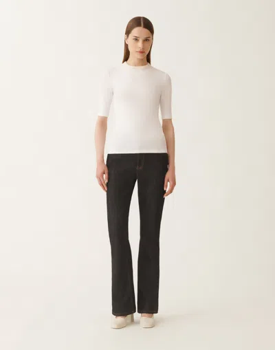 Fabiana Filippi Fitted Cotton Top Ribbed Texture In White