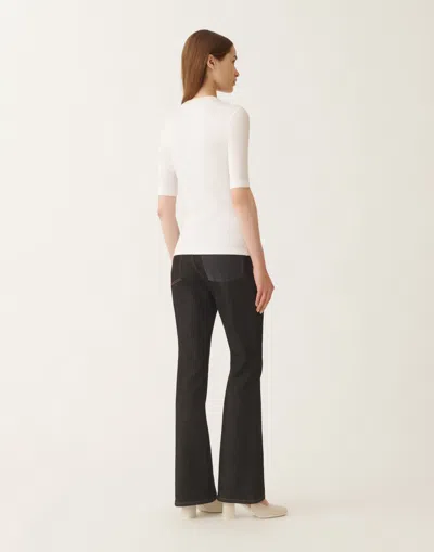 Fabiana Filippi Fitted Cotton Top Ribbed Texture In White