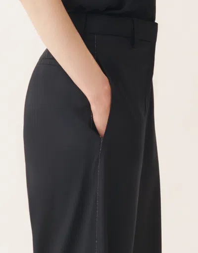 Fabiana Filippi Regular Fit Black Trousers In Brown