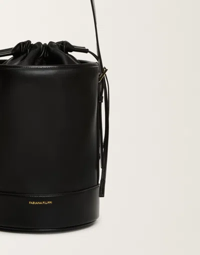 Fabiana Filippi Drawstring Bucket Bag In Black