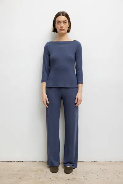 Leset Lauren Wide Leg Pants In Blue