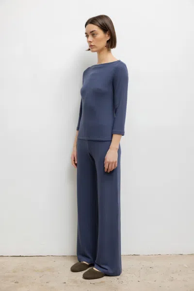 Leset Lauren Wide Leg Pants In Blue
